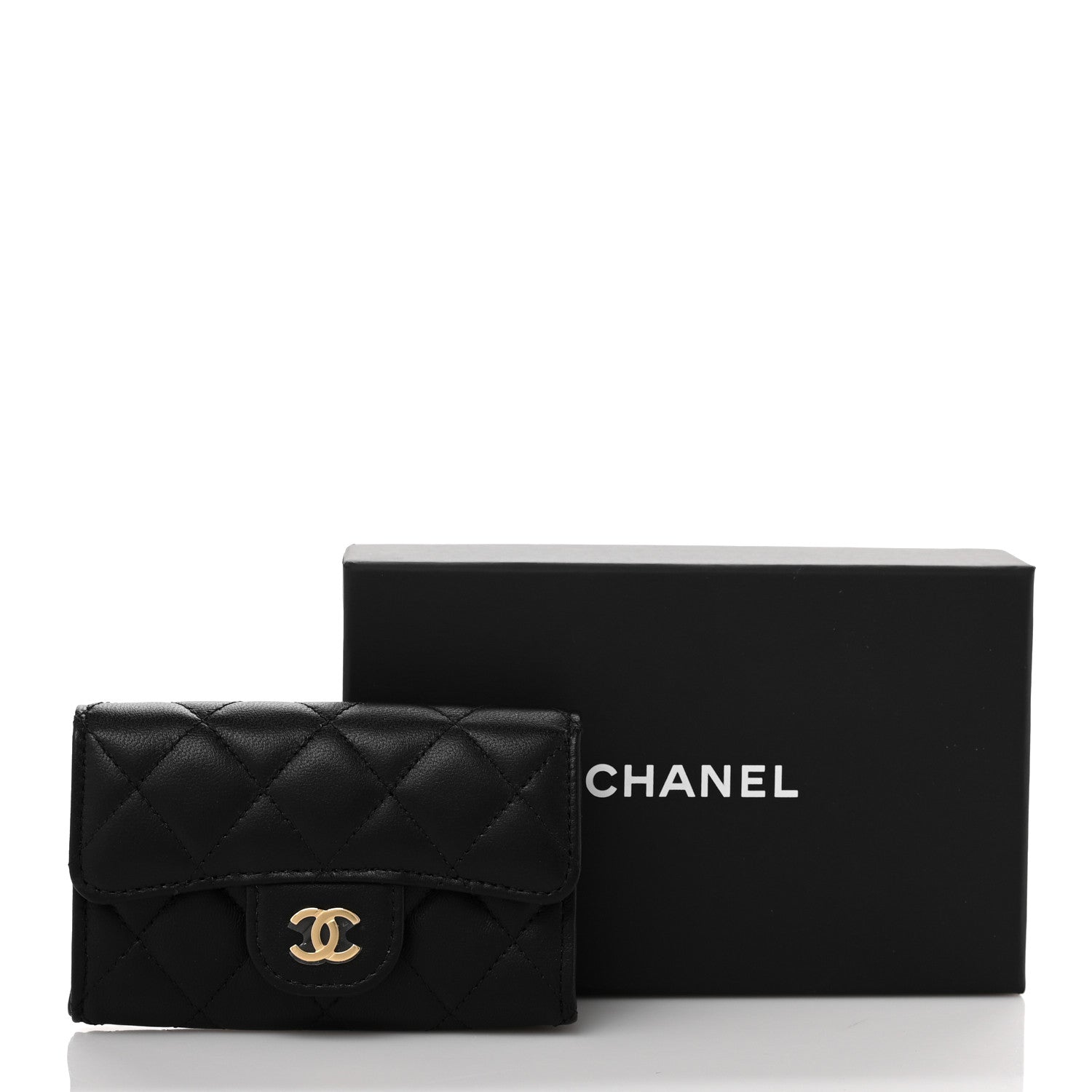 Chanel Lambskin Quilted Flap Card Holder Wallet Black 11 of 11