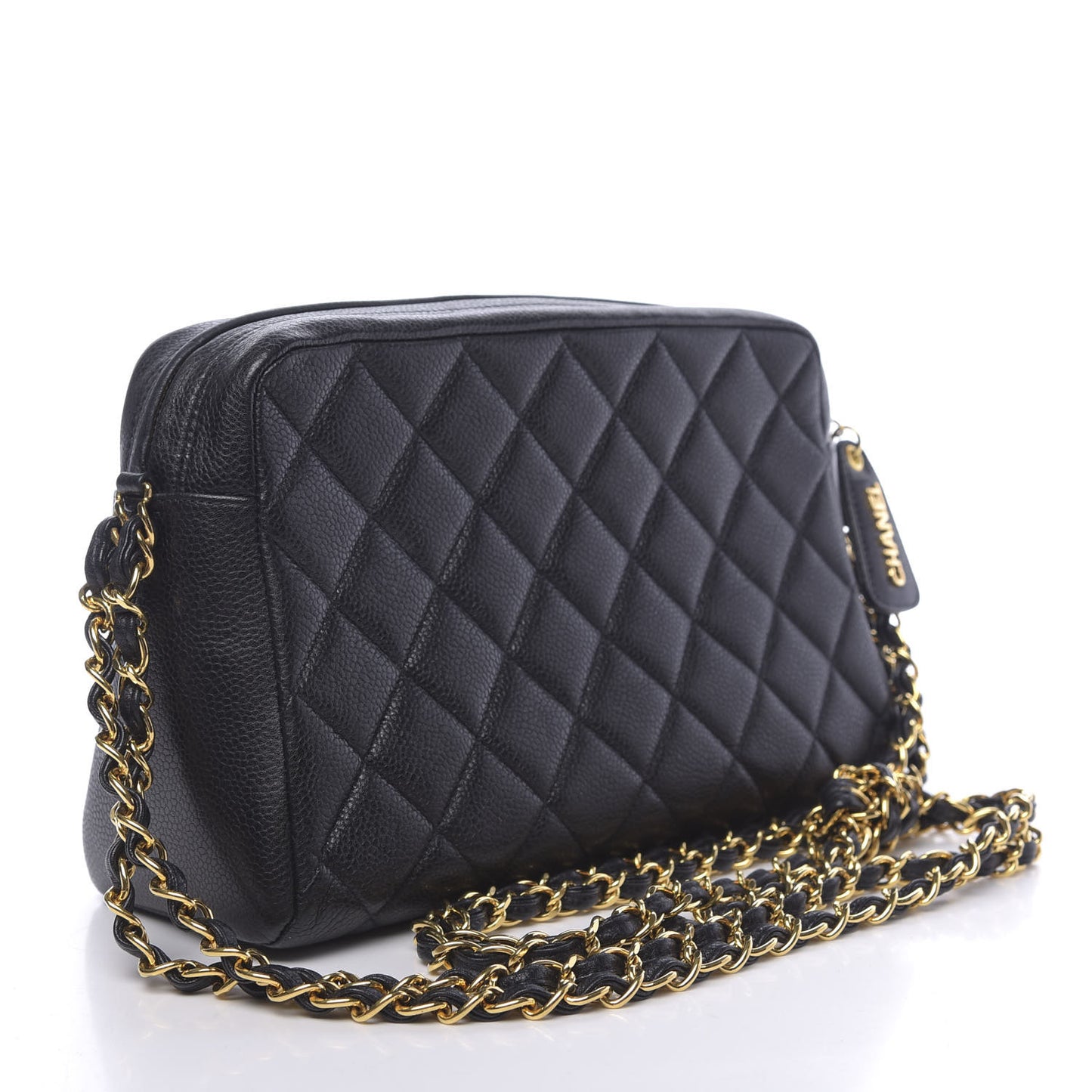 Caviar Quilted Camera Case Black