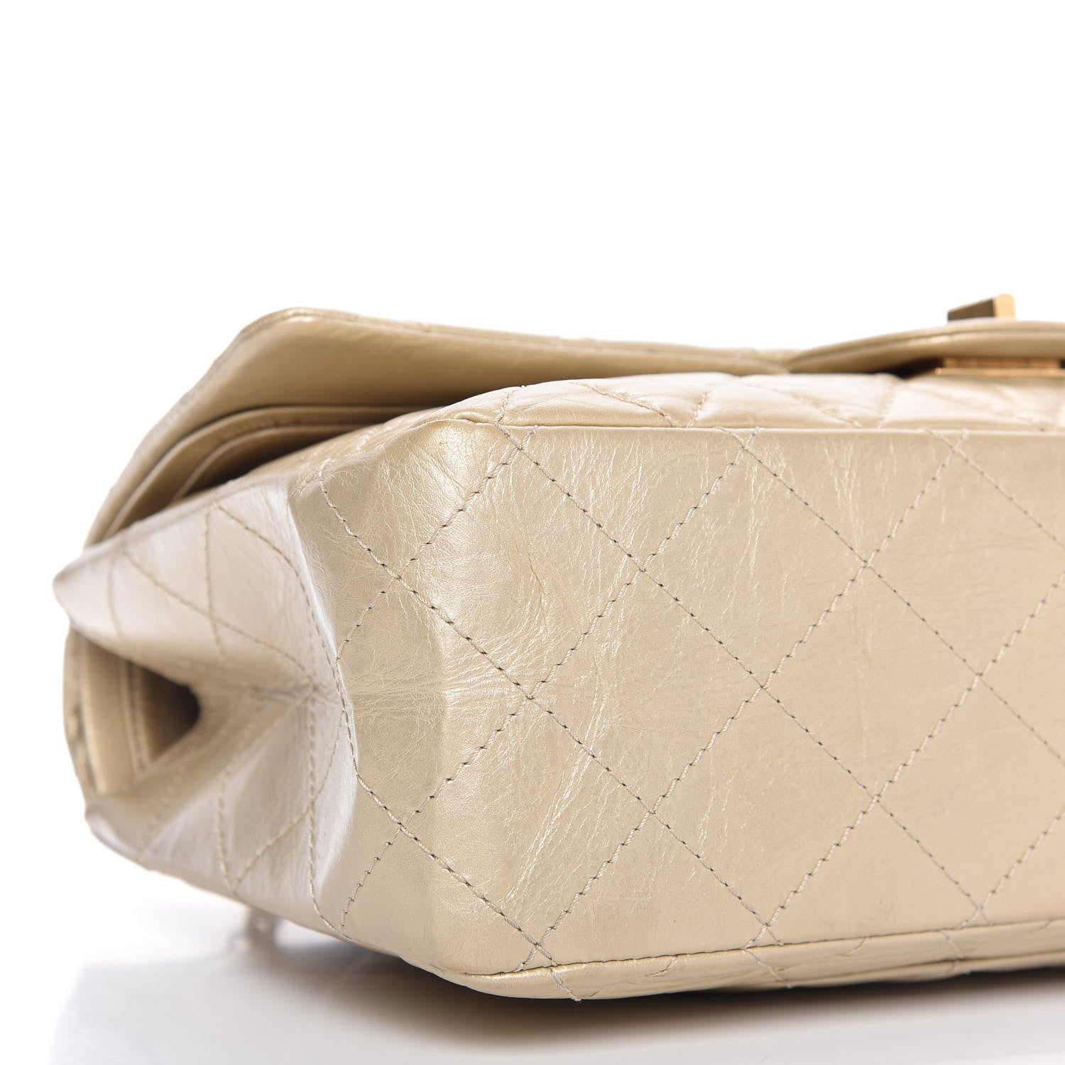 Chanel Metallic Aged Calfskin Quilted 2.55 Reissue Flap Light Gold 7 of 11