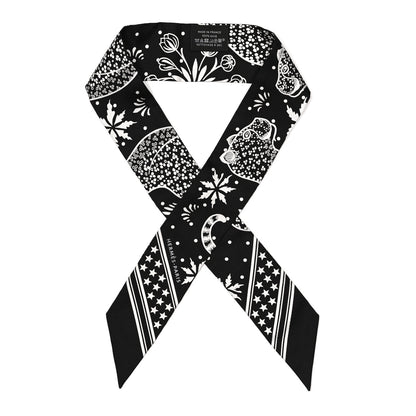 Hermes Silk Les Leopards Twilly Black White 1 of 3