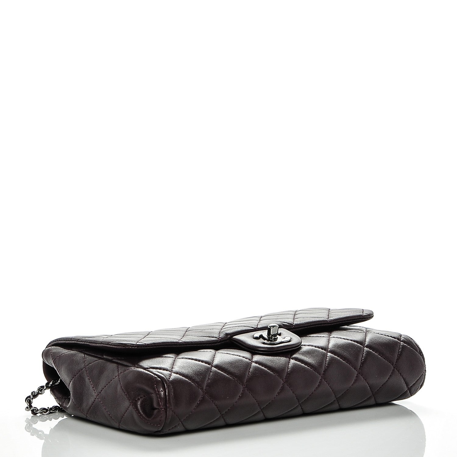Chanel Lambskin Quilted Clutch With Chain Flap Purple 4 of 8