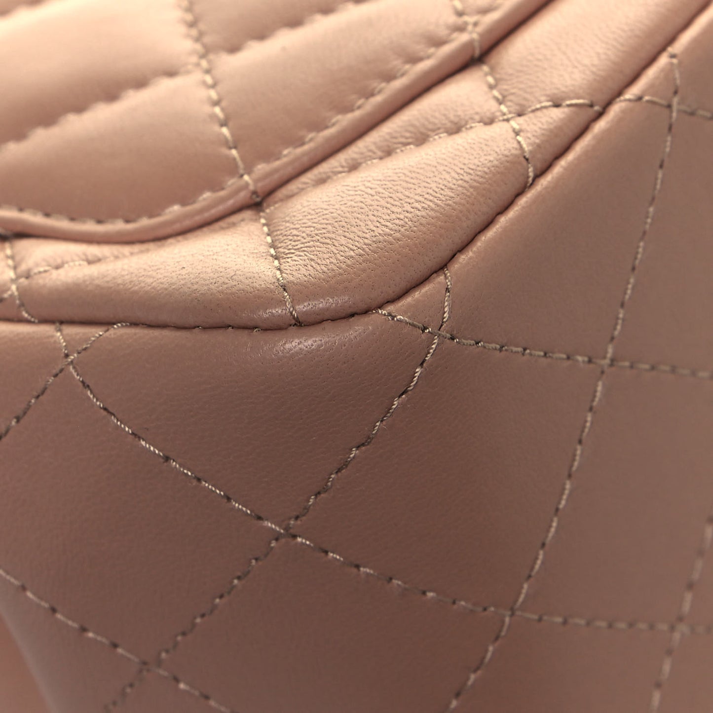 Lambskin Quilted Mini Square Flap Beige