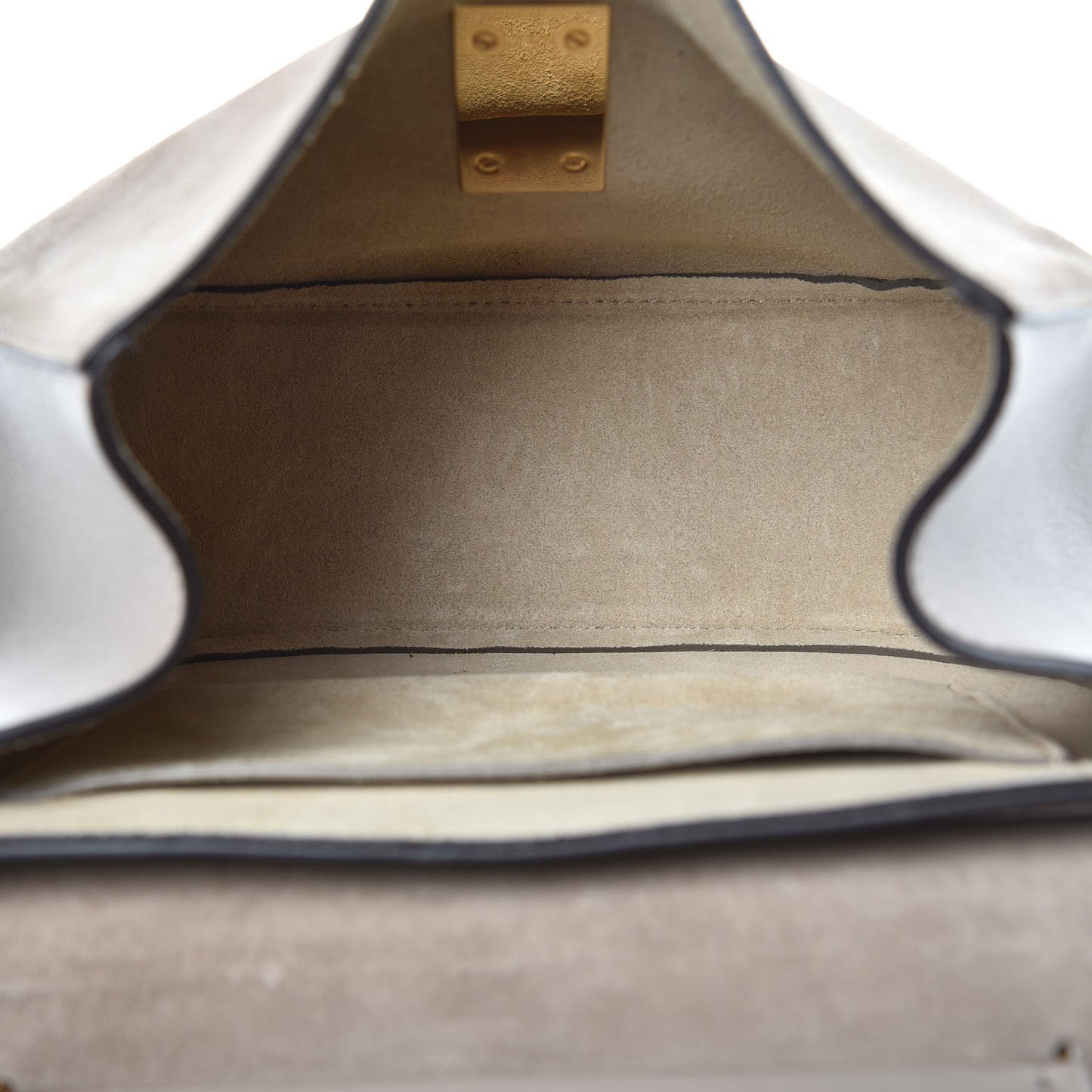 Suede Smooth Calfskin Drew Shoulder Bag Motty Grey