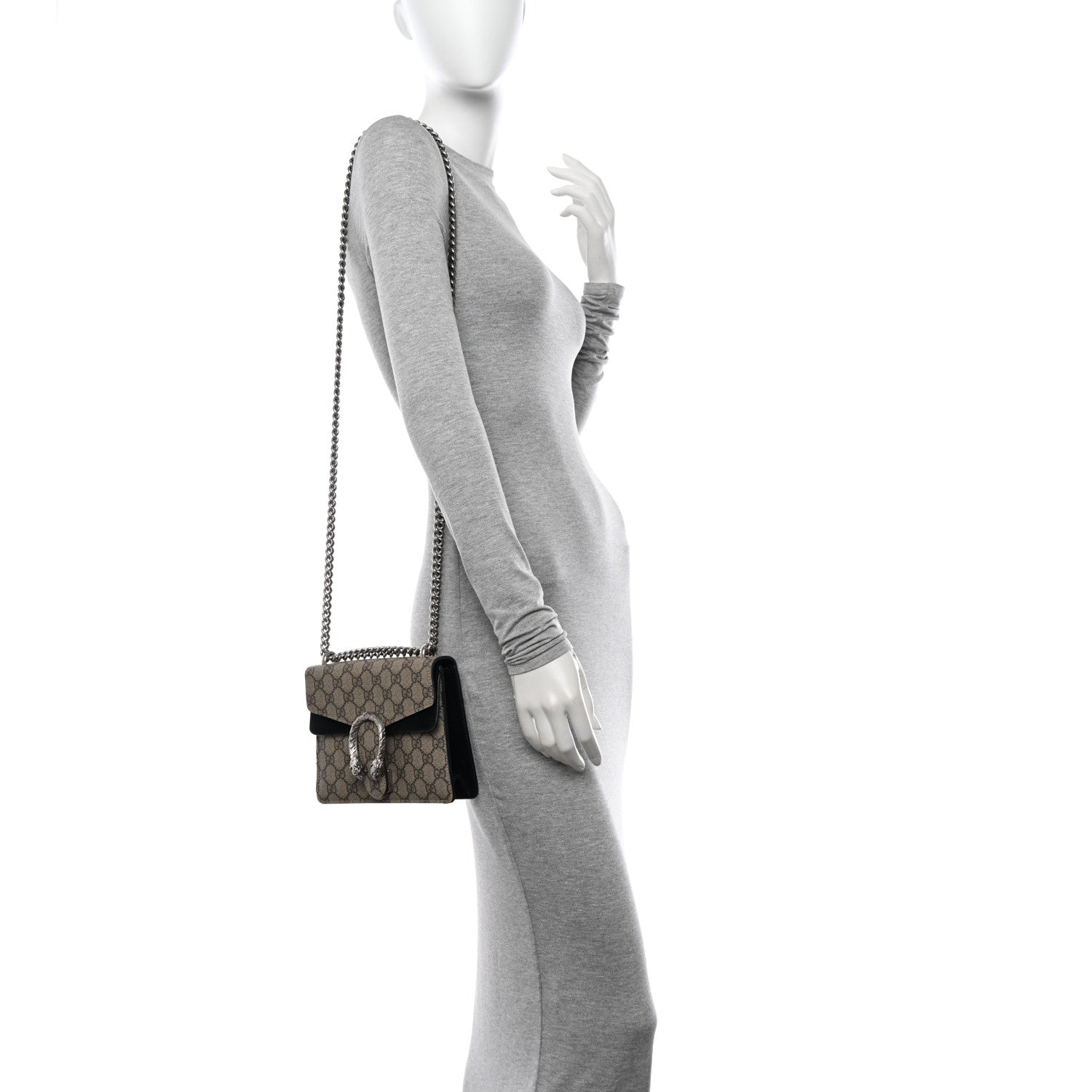 Gucci GG Supreme Monogram Mini Dionysus Shoulder Bag Black 2 of 12