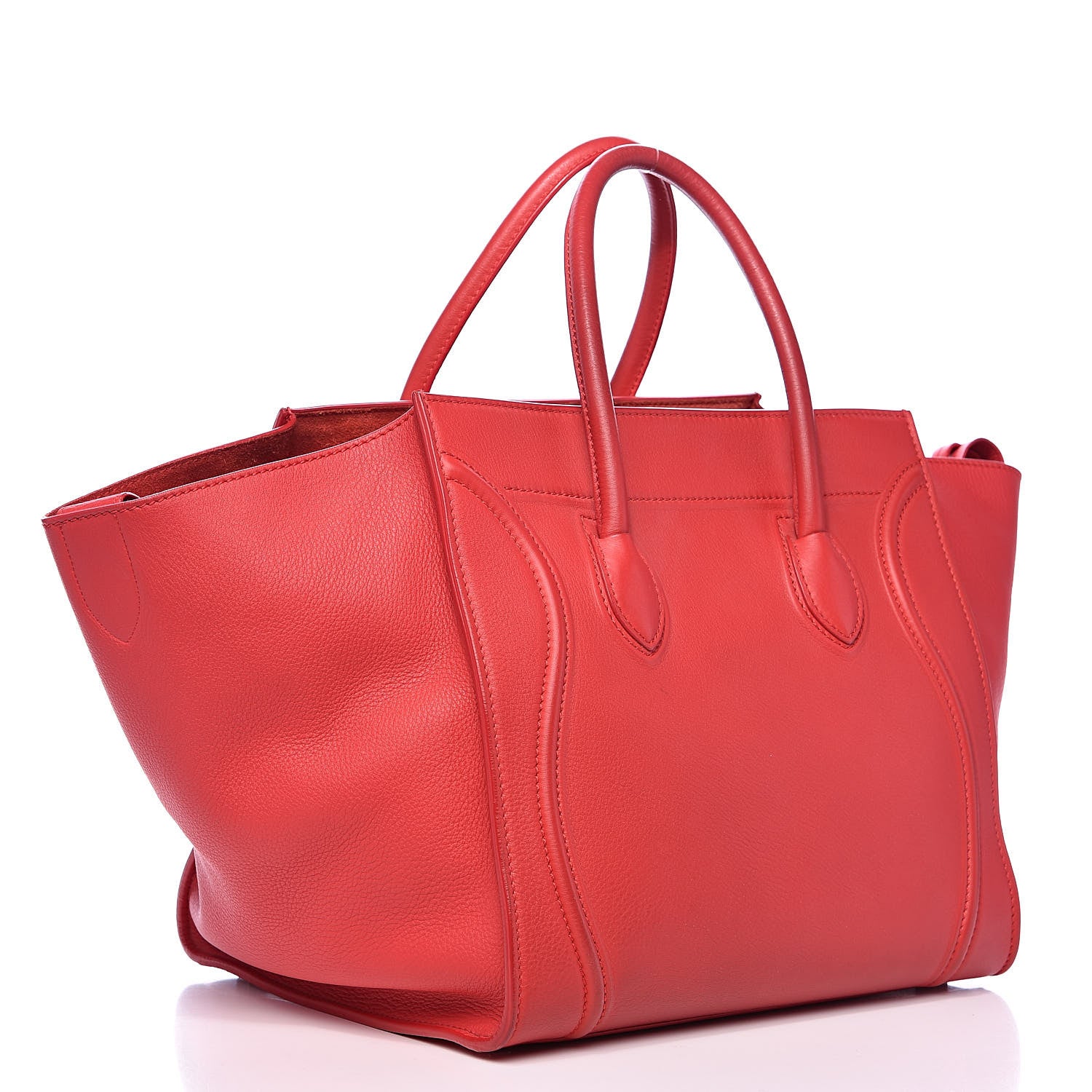 Celine Supple Calfskin Medium Phantom Luggage Vermillion 3 of 18