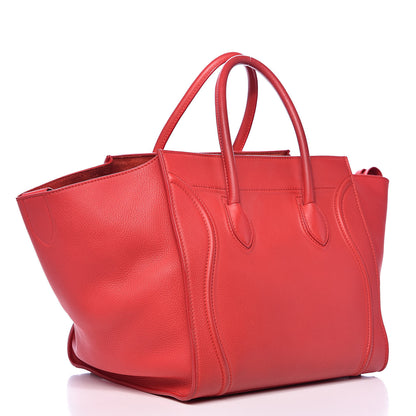 Celine Supple Calfskin Medium Phantom Luggage Vermillion 3 of 18