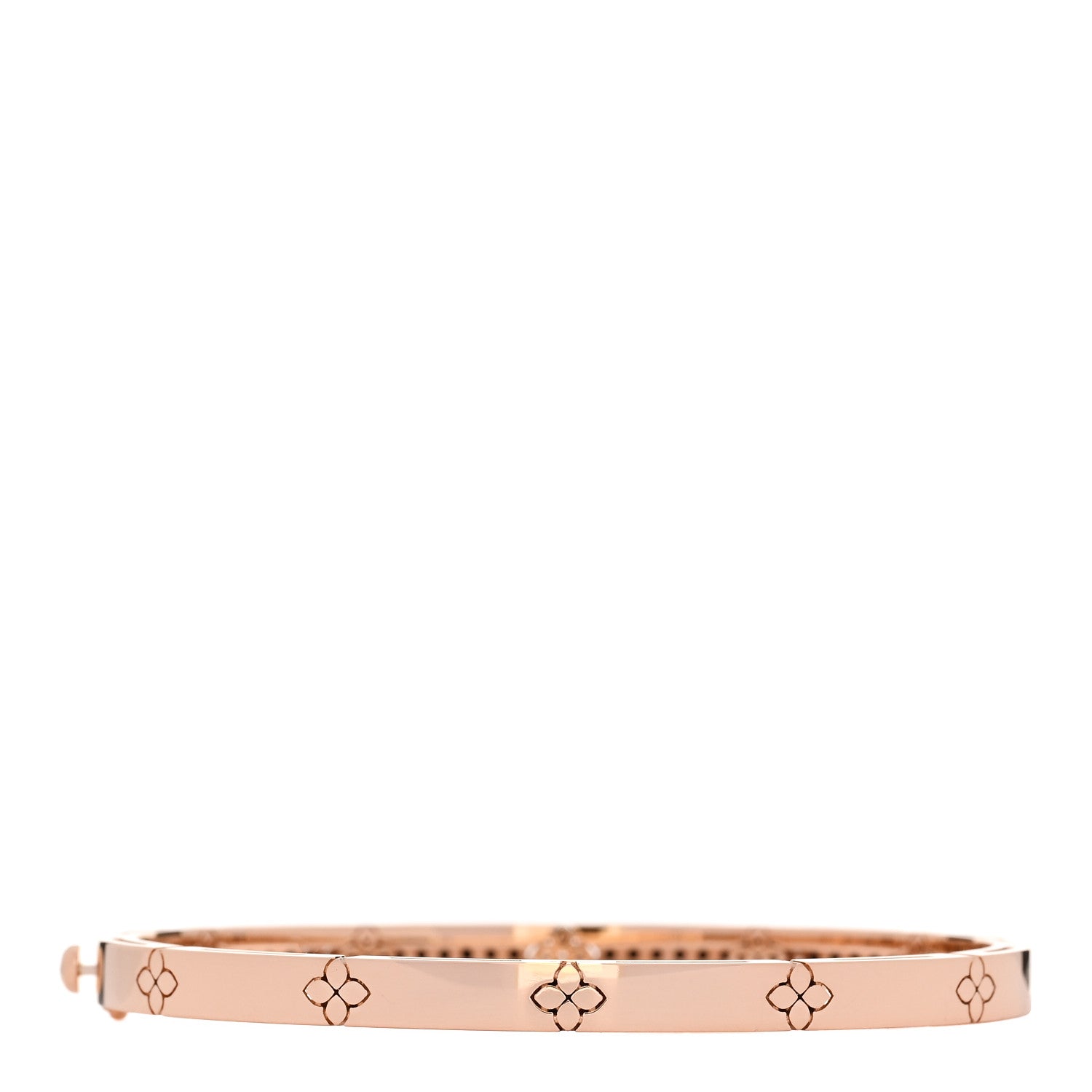 Roberto Coin 18K Rose Gold Black Diamond Verona Bangle Bracelet 2 of 3