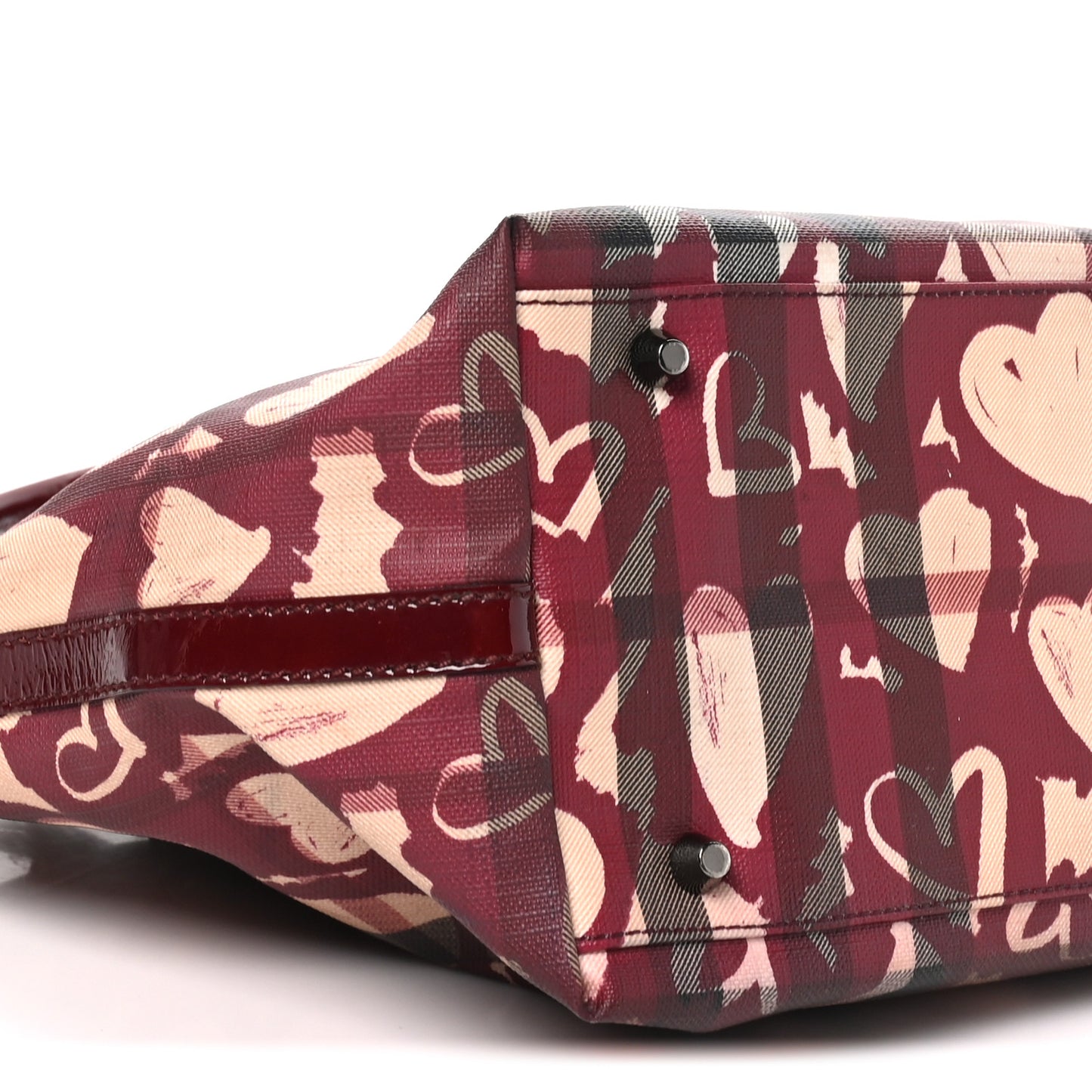 Nova Check Heart Print Tote Berry