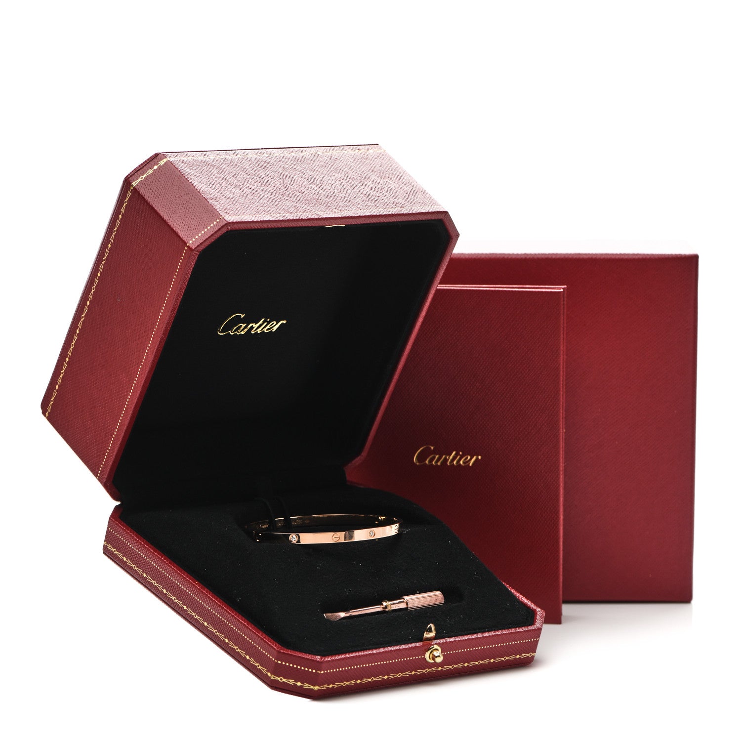 Cartier 18K Pink Gold 6 Diamond Small LOVE Bracelet 17 5 of 5