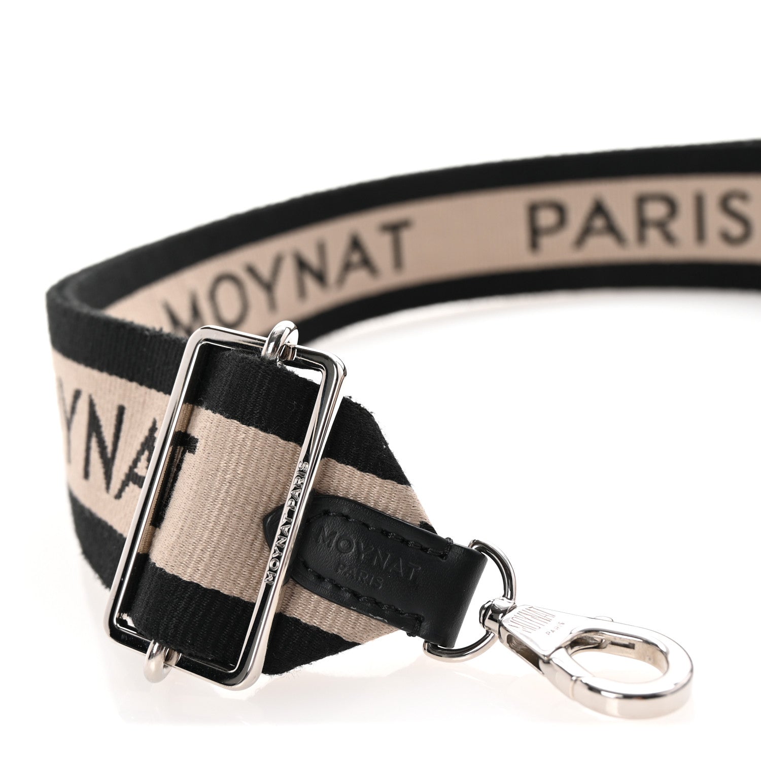 Moynat Canvas Calfskin Logo Strap Black Beige 5 of 7