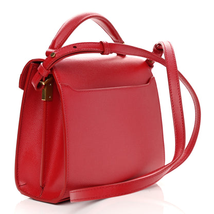 Saint Laurent Grain de Poudre Mini Classic Monogram Cassandra Top Handle Red 3 of 9
