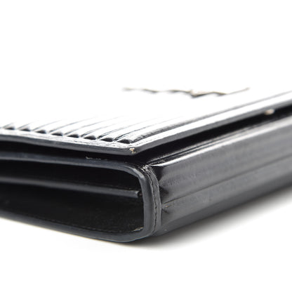 Saint Laurent Ribbed Calfskin Opium Monogram Chain Wallet Black 6 of 9