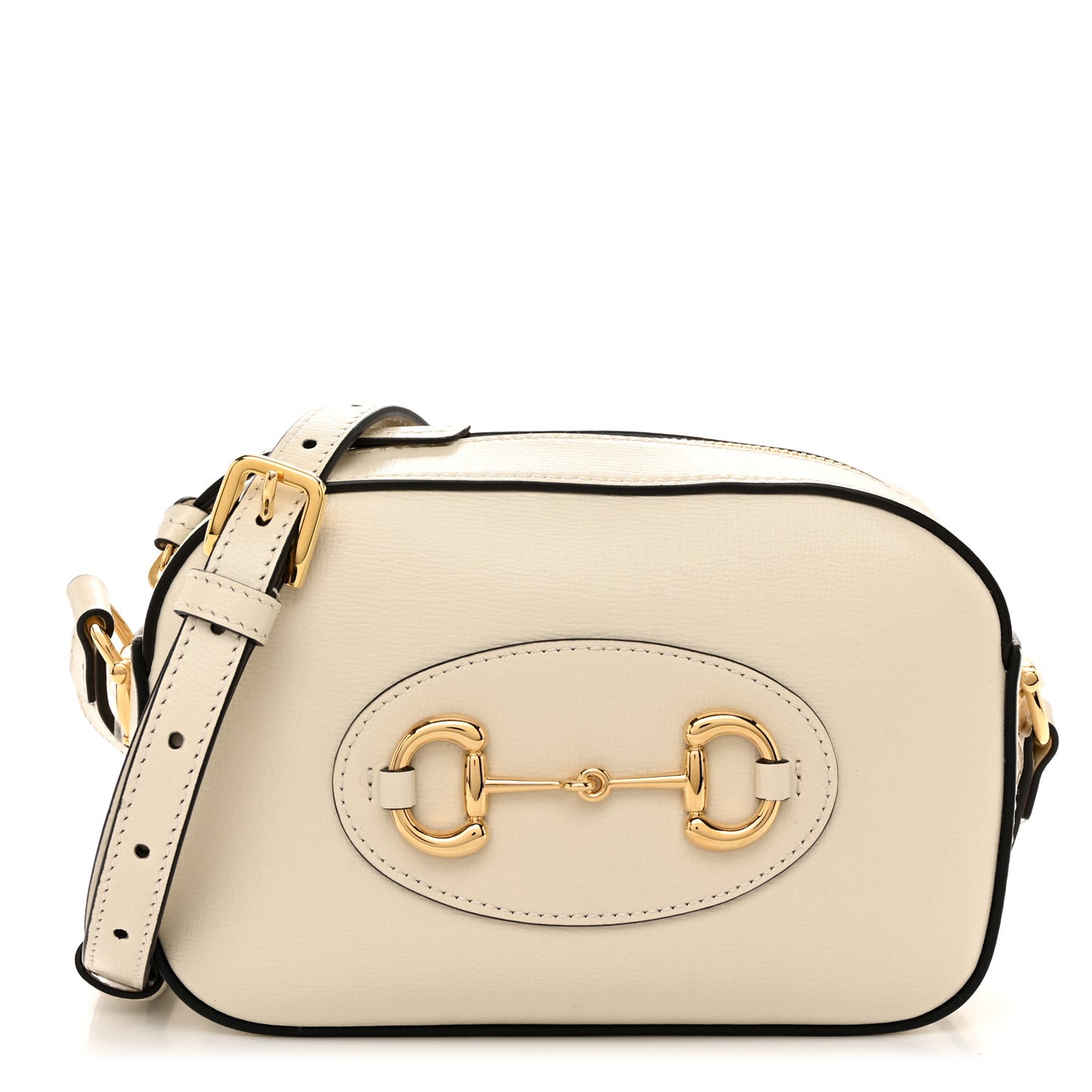 Azalea Calfskin Mini Horsebit 1955 Camera Shoulder Bag Mystic White