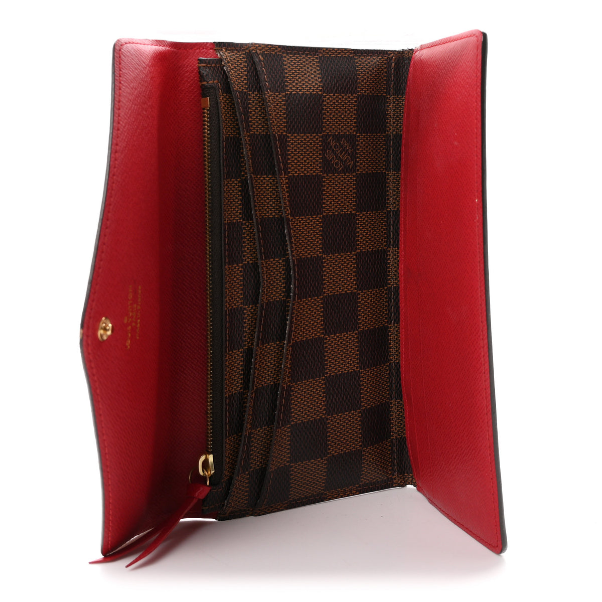 Louis Vuitton Damier Ebene Josephine Wallet Red 6 of 10