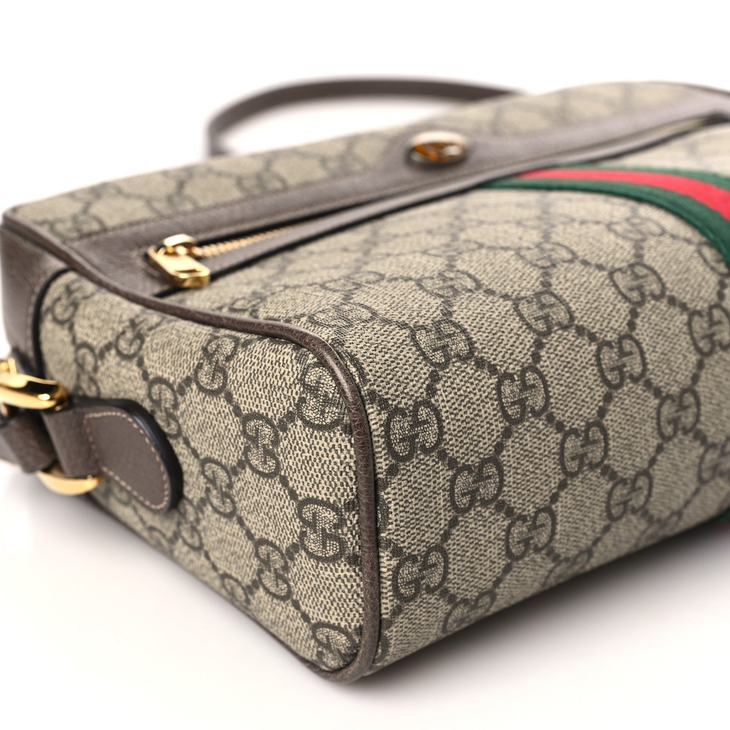 Gucci GG Supreme Monogram Web Small Ophidia Shoulder Bag Brown 8 of 9