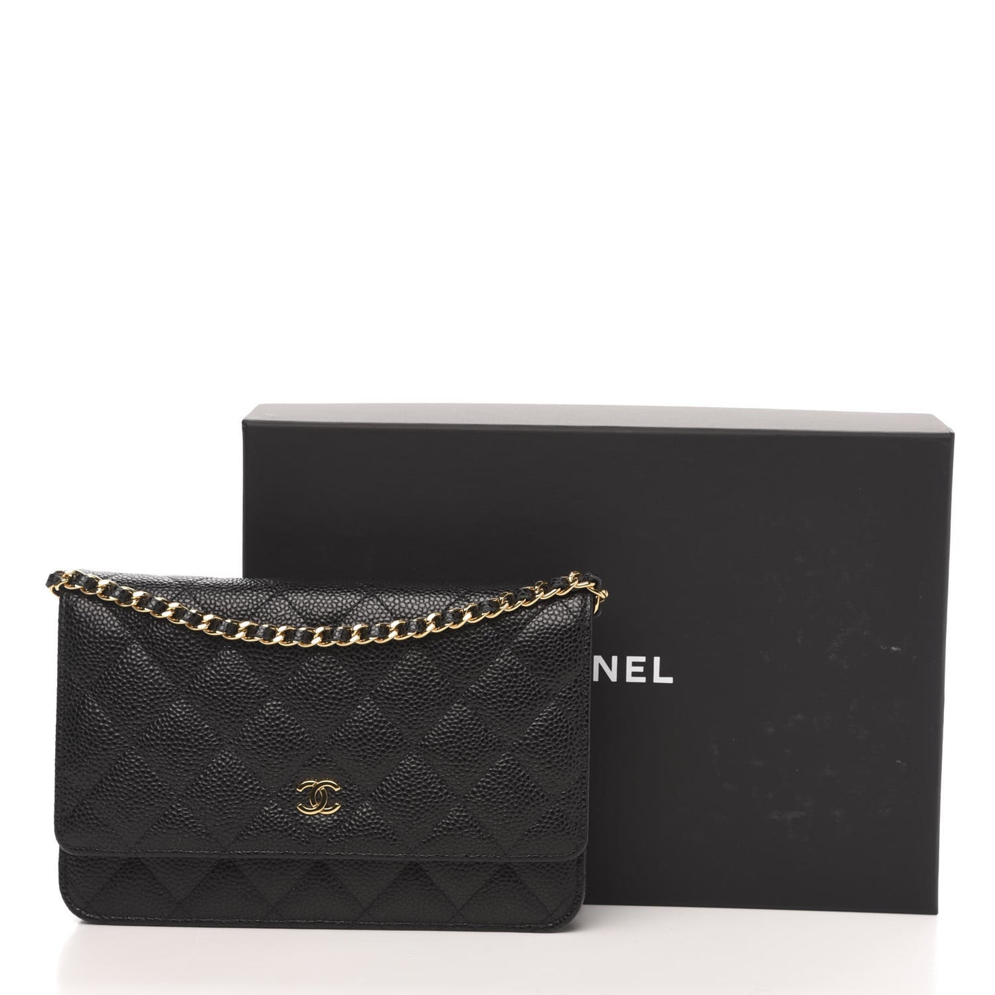 Caviar Quilted Wallet On Chain WOC Black