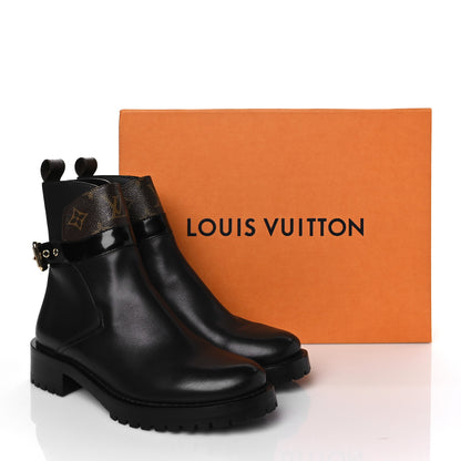 Louis Vuitton Calfskin Monogram Discovery Flat Ankle Boots 36.5 Black 9 of 9