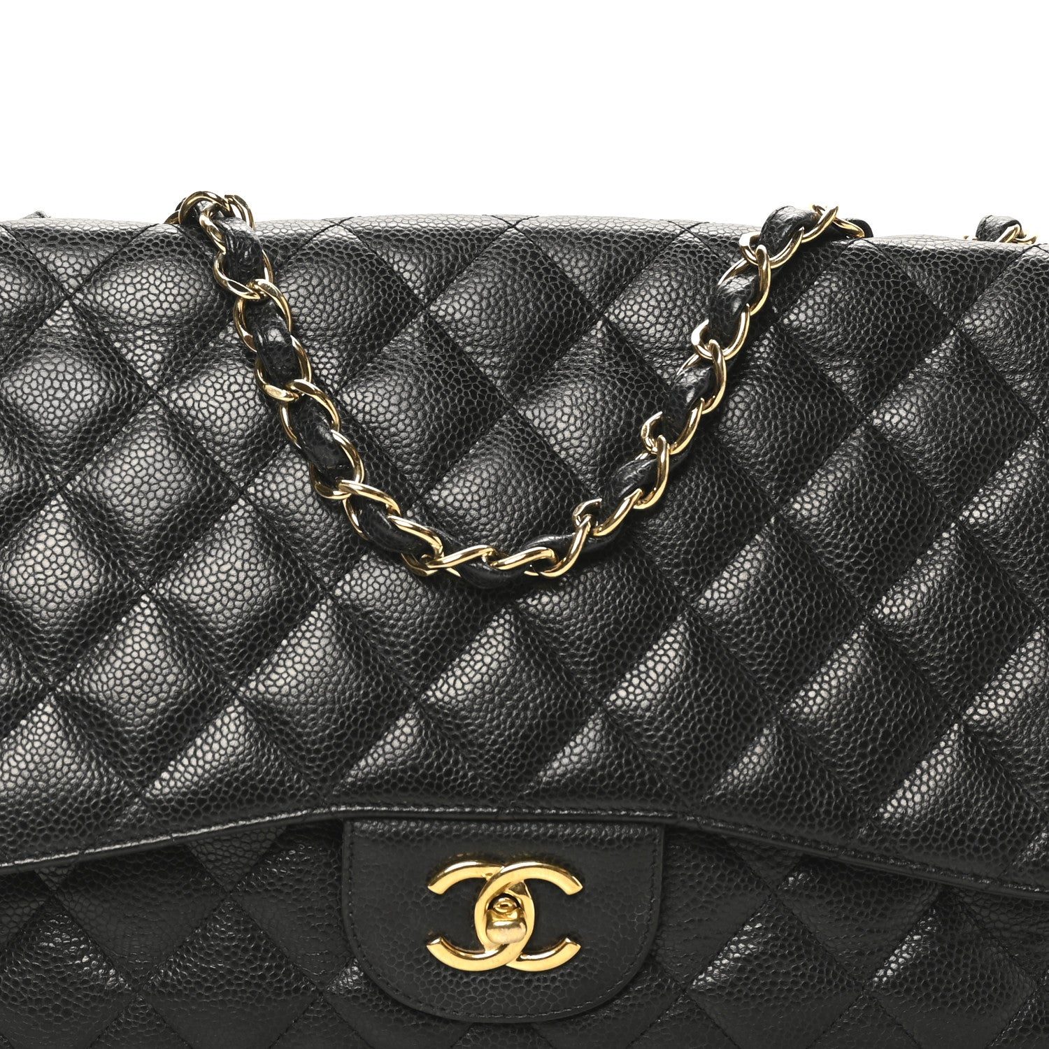 Chanel Caviar Quilted Jumbo Single Flap Black 8 of 10