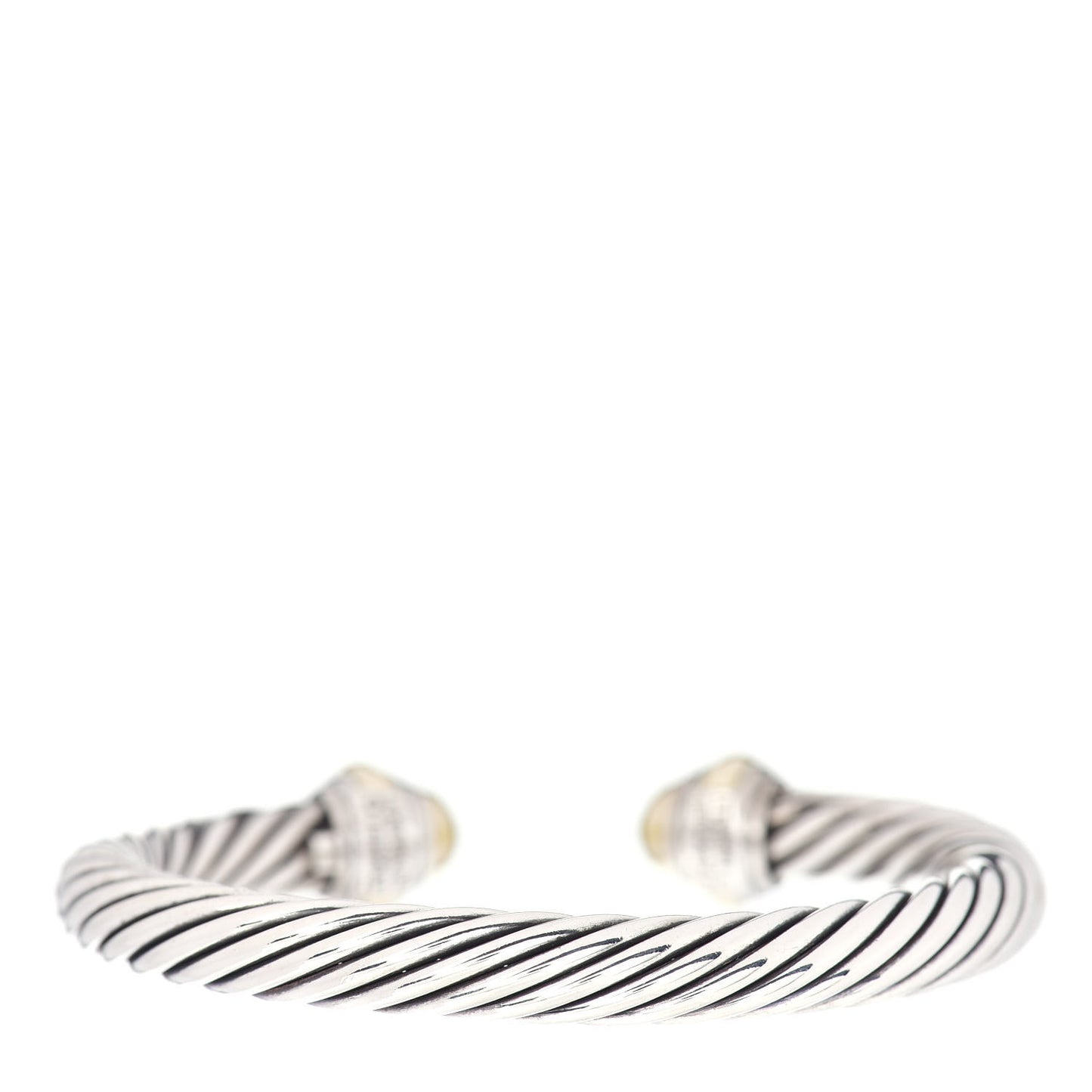 Sterling Silver 14K Yellow Gold 7mm Cable Classics Bracelet
