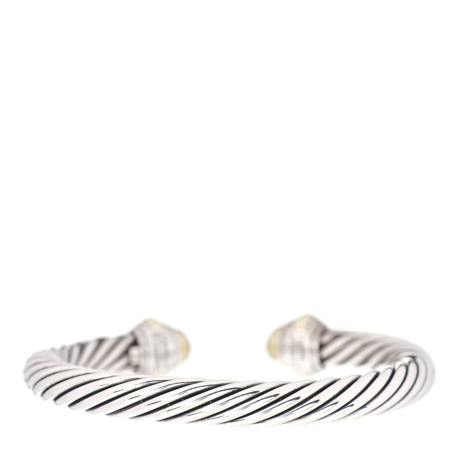 David Yurman Sterling Silver 14K Yellow Gold 7mm Cable Classics Bracelet 3 of 4