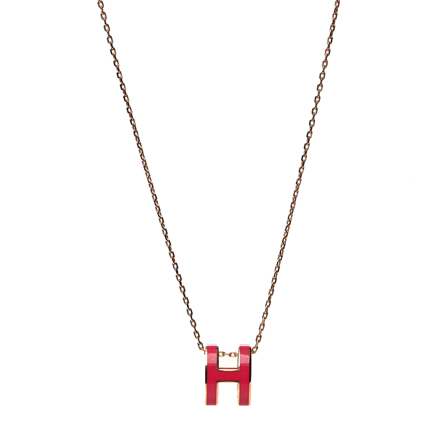 Lacquered Rose Gold Pop H Pendant Necklace Rose Extreme