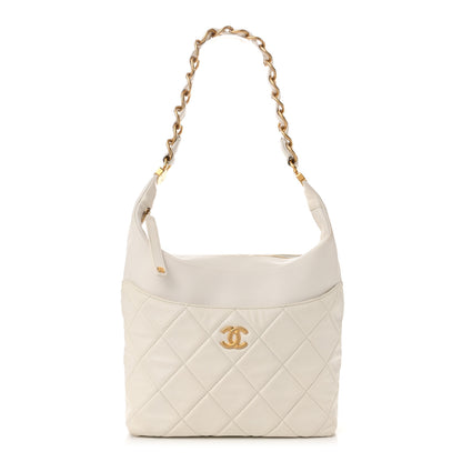 Chanel Calfskin Quilted Close To Me Hobo White 1 of 10