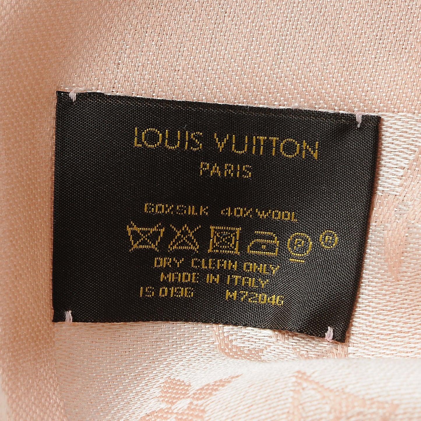 Silk Wool Monogram Denim Shawl Pink