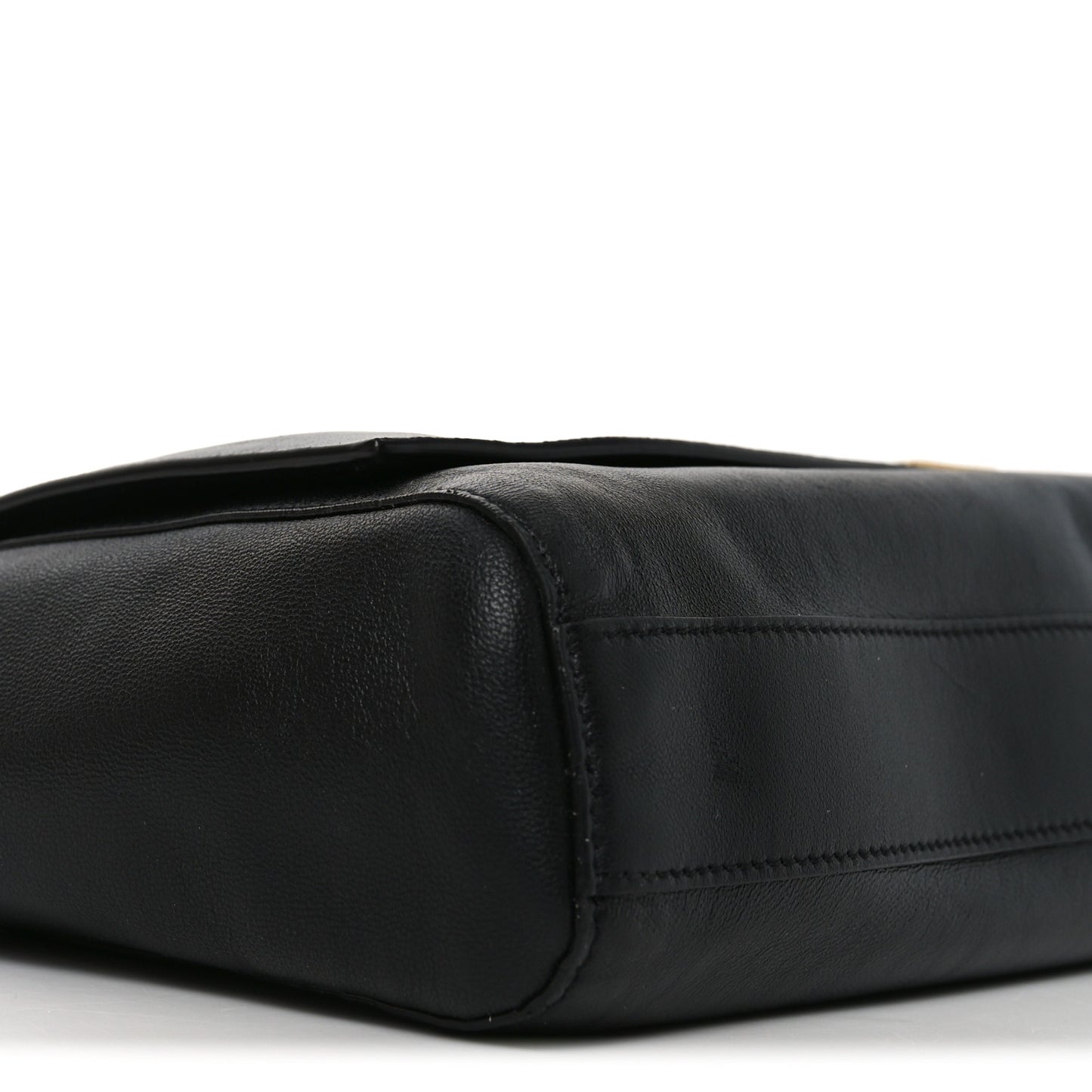 Smooth Calfskin Suede Medium Reversible Monogram Kate Satchel Black