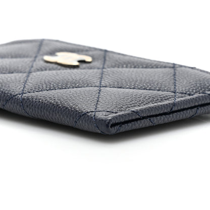 Chanel Caviar Quilted Card Holder Dark Blue 10 of 11