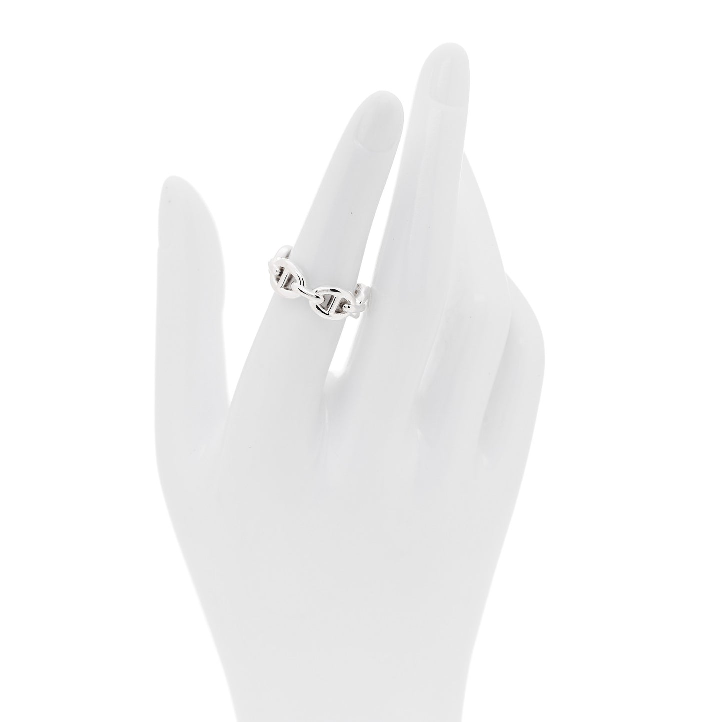 Sterling Silver PM Chaine d'Ancre Enchainee Band Ring 52 6