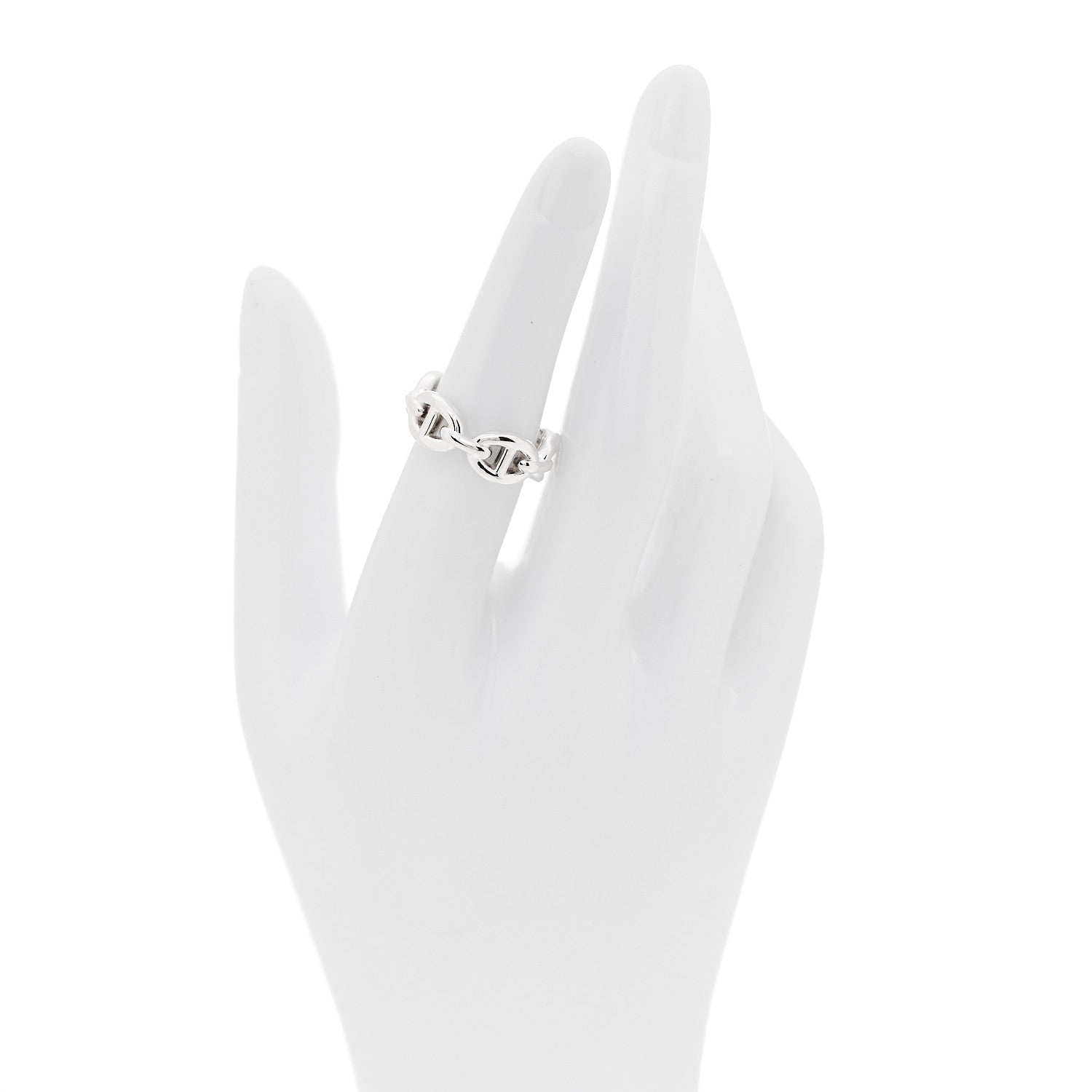 Hermes Sterling Silver PM Chaine d'Ancre Enchainee Band Ring 52 6 3 of 7