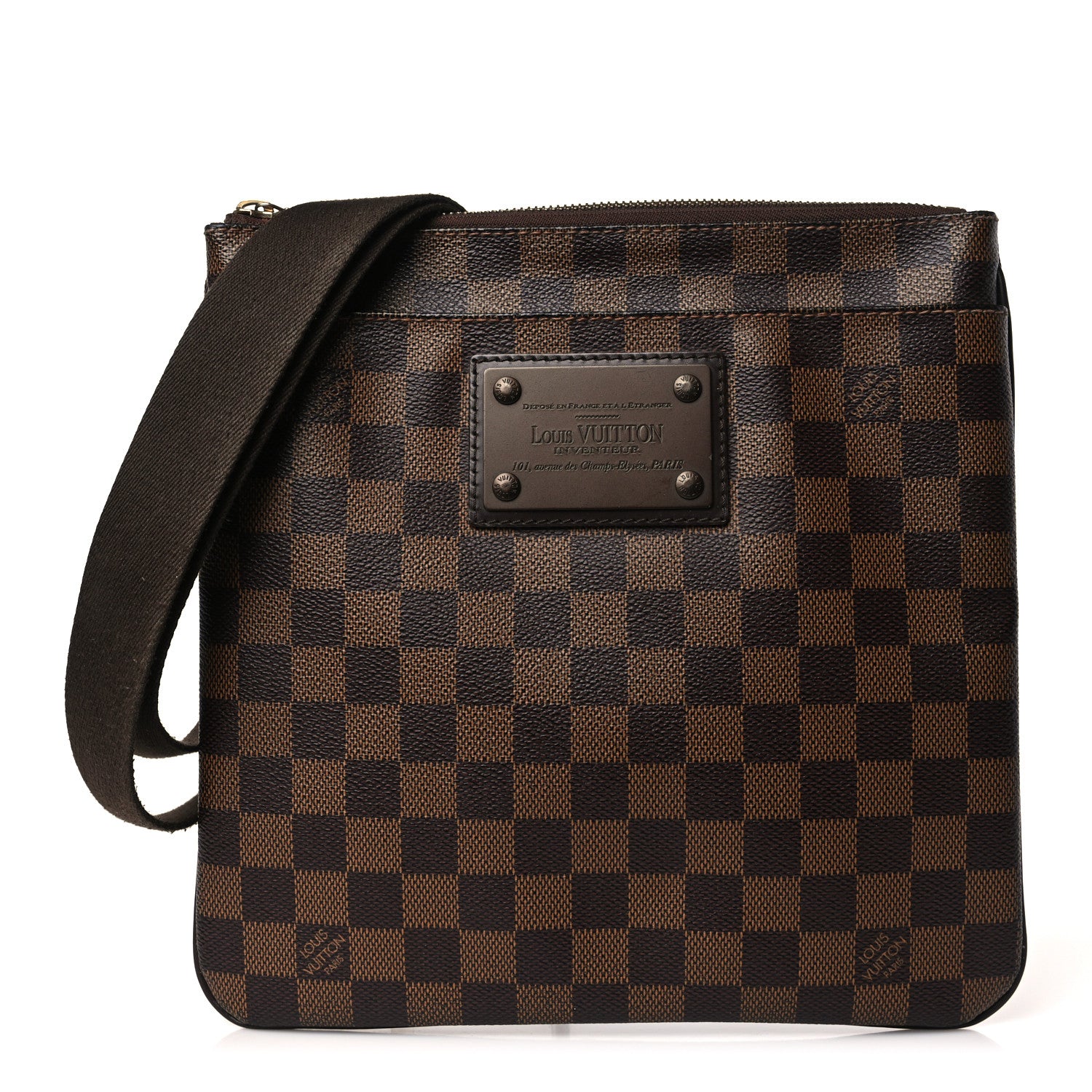 Louis Vuitton Damier Ebene Brooklyn Flat Pochette 1 of 8