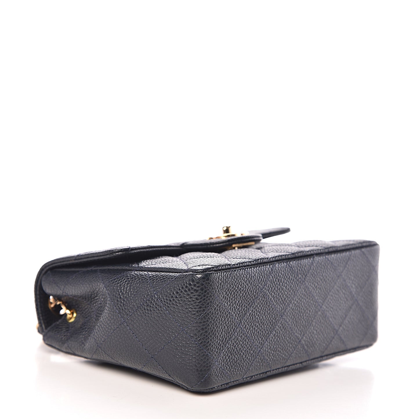 Caviar Quilted Mini Square Flap Navy