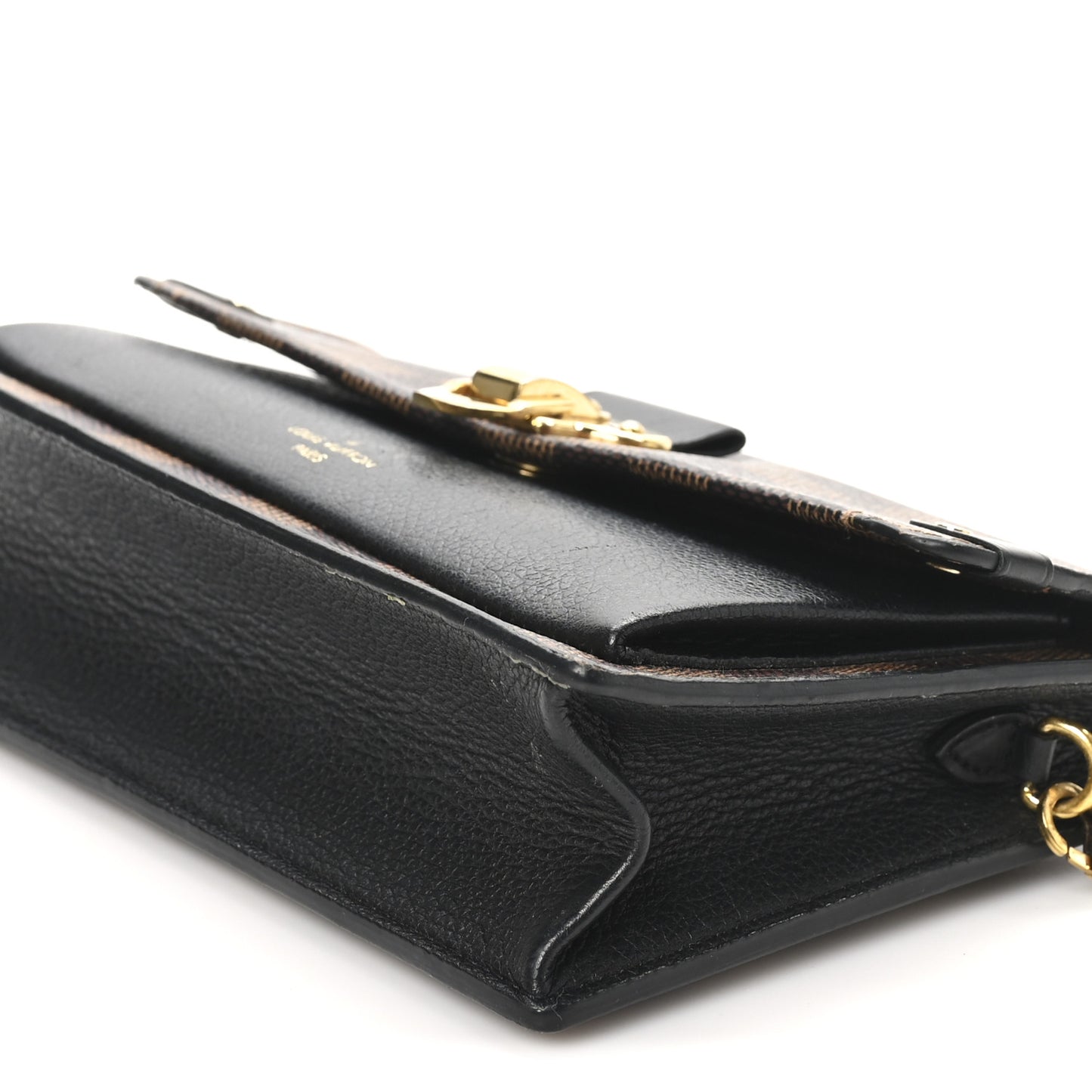 Damier Ebene Vavin Chain Wallet Black