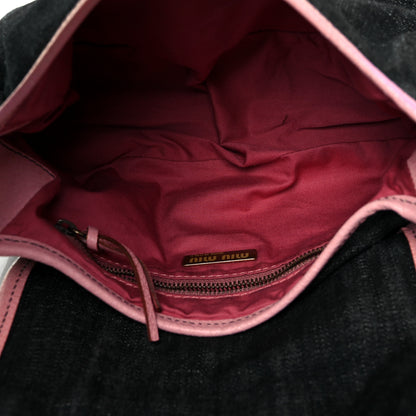 Miu Miu Denim Goatskin Flap Rosa 4 of 8