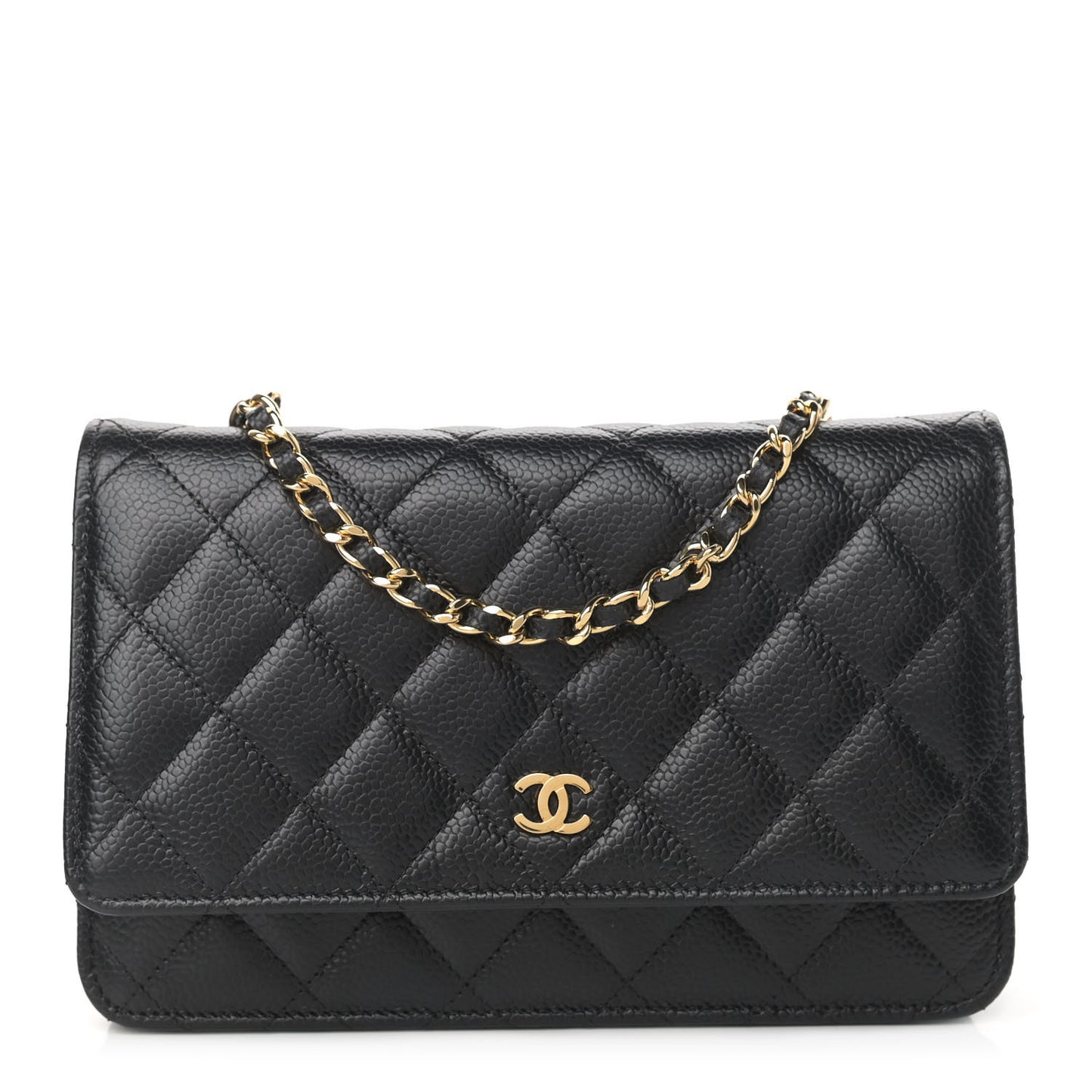 Caviar Quilted Wallet On Chain WOC Black