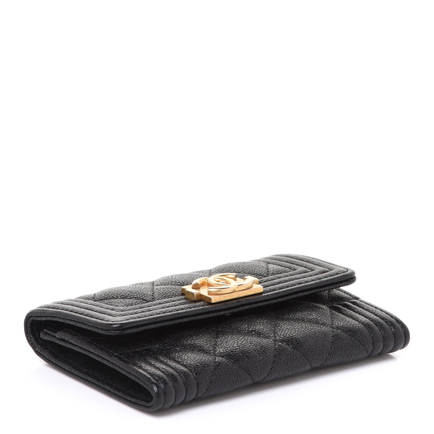 Chanel Caviar Quilted Boy Flap Card Holder Black 4 of 9