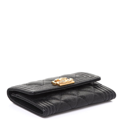 Chanel Caviar Quilted Boy Flap Card Holder Black 4 of 9