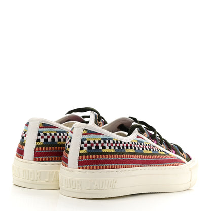 Christian Dior Canvas Ethnic Embroidered Womens Walk'N'Dior Low Top Sneakers 39.5 Fuchsia 4 of 8
