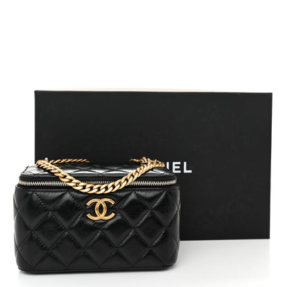 Chanel Lambskin Quilted Small Pillow Crush Vanity Case With Chain Black 13 of 13