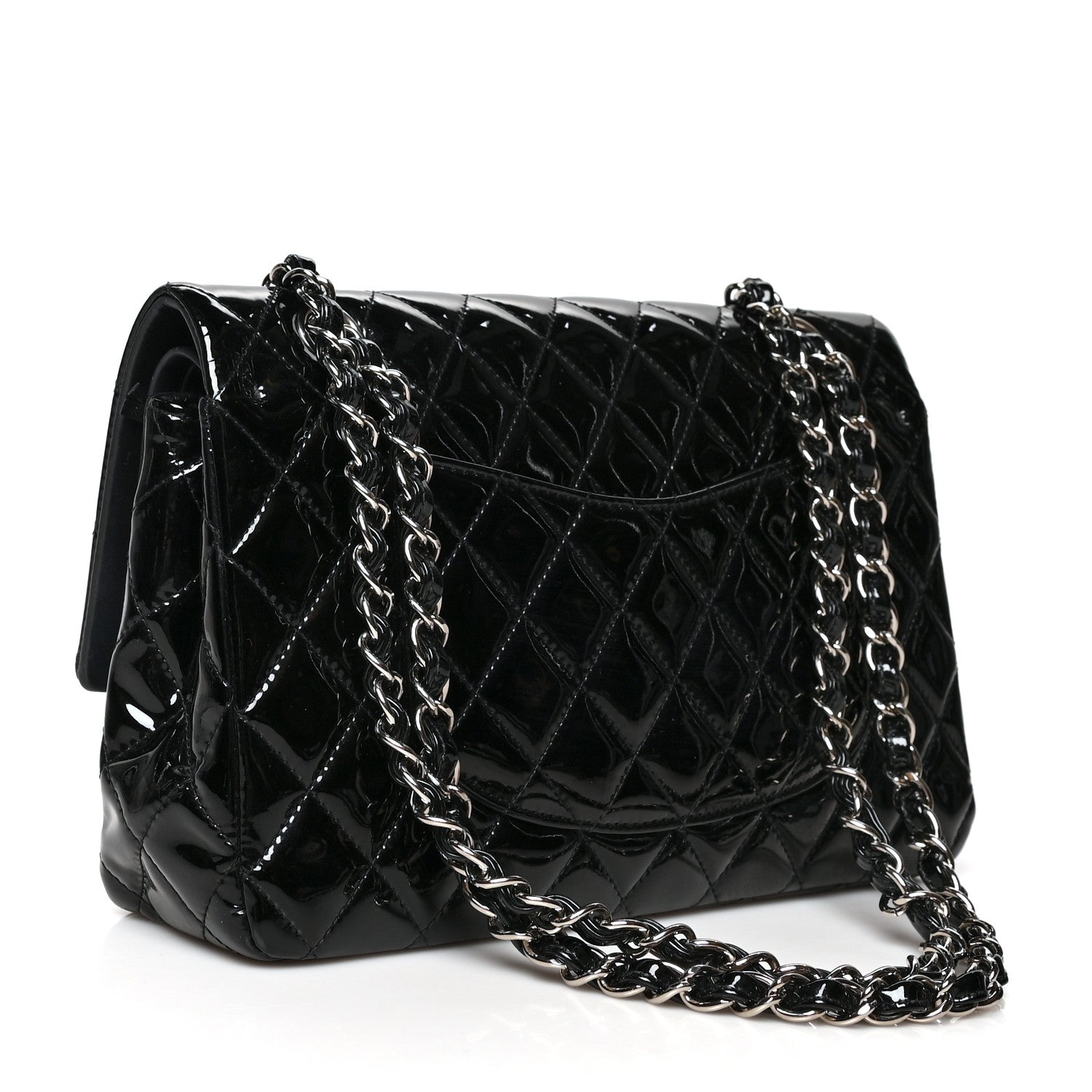 Chanel Patent Quilted Medium Double Flap Black 3 of 11