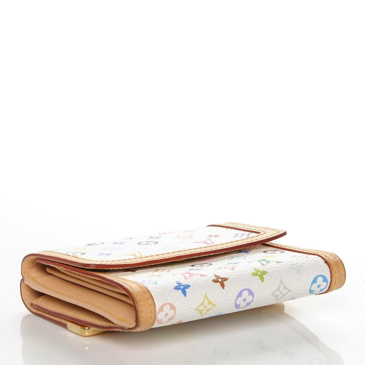 Louis Vuitton Monogram Multicolor Porte-Monnaie Billets Wallet White 4 of 6