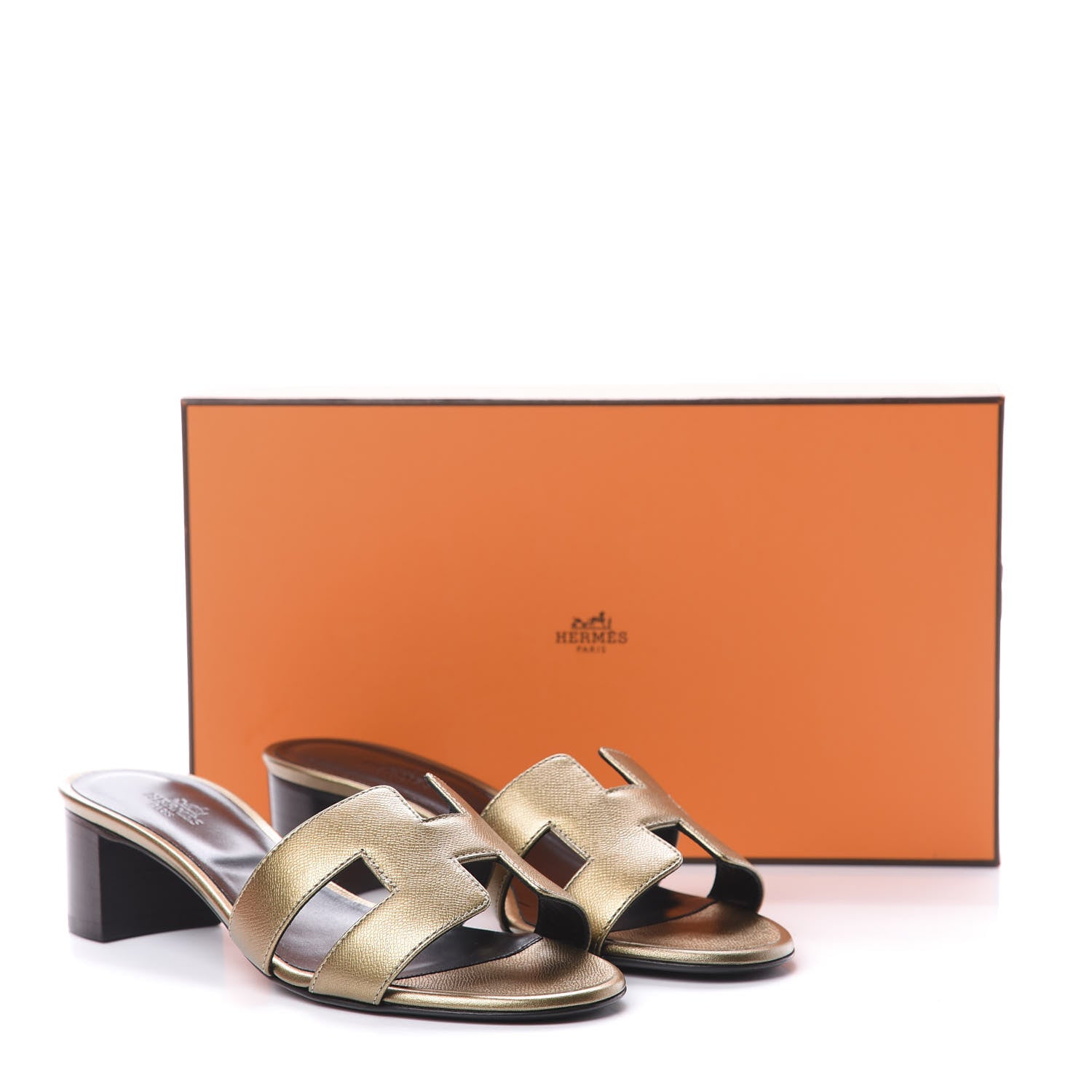 Hermes Madame Calfskin Oasis Sandals 36 Doré Vieilli 8 of 8