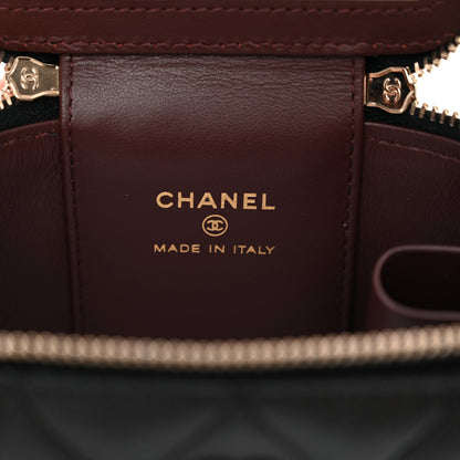 Chanel Caviar Quilted Mini Vanity Case With Chain Black 6 of 10