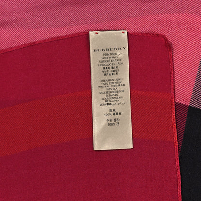 Burberry Silk Mega Check Scarf Fuchsia Pink 4 of 4