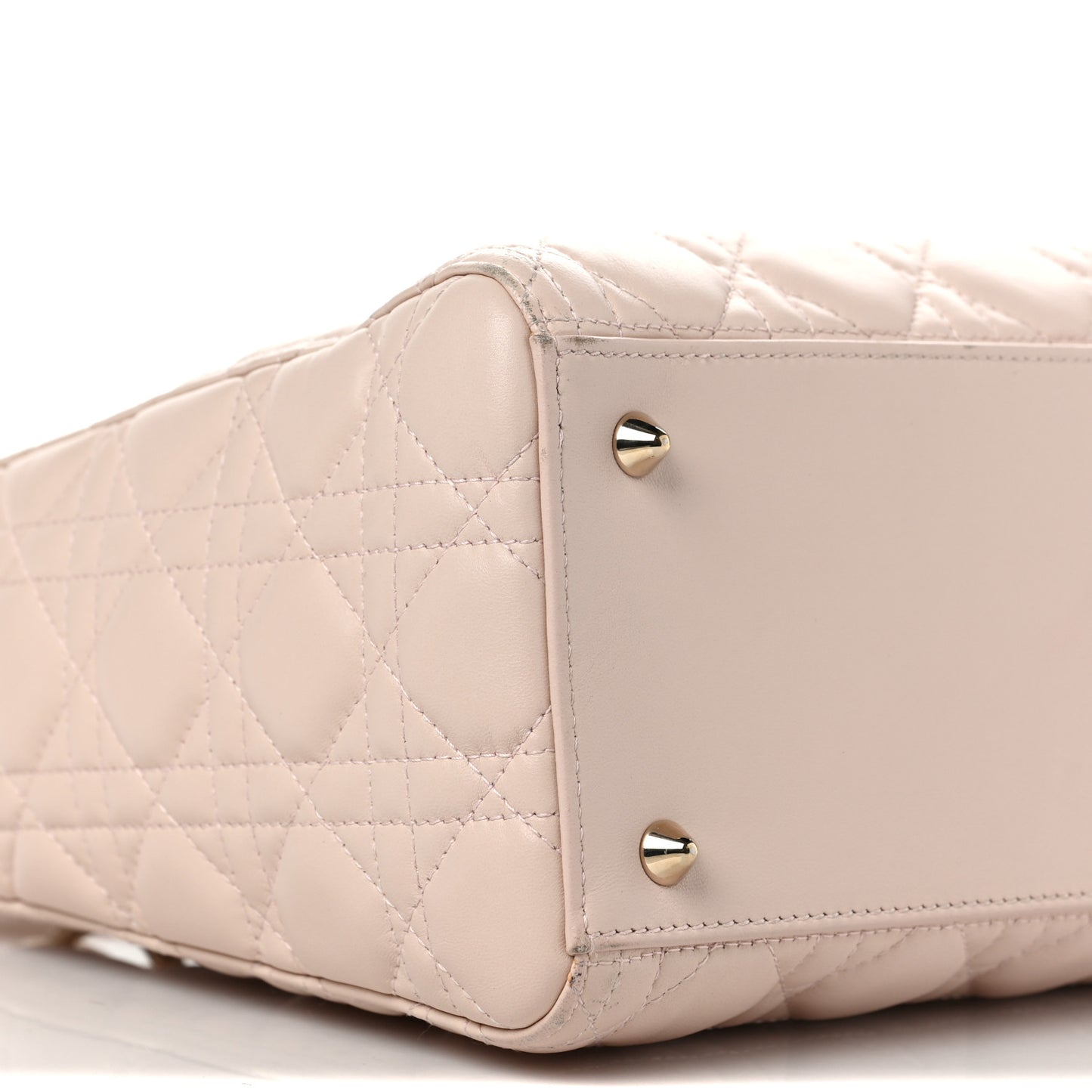 Lambskin Cannage Medium Lady Dior Rose Poudre