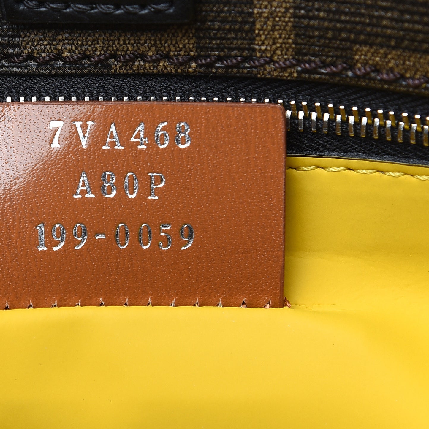 Glazed Fabric Vitello Century FF 1974 Roma Amor Tote Tobacco Moro Black Limone