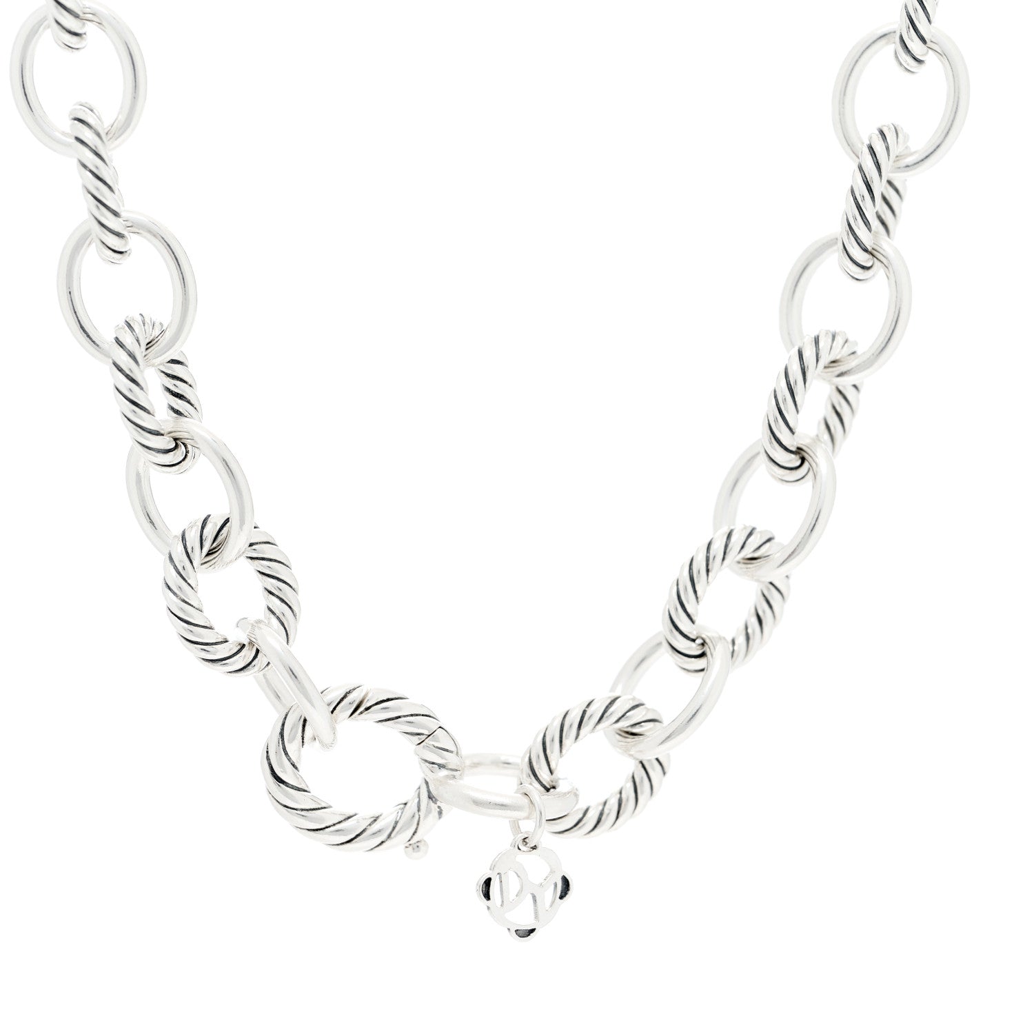 David Yurman Sterling Silver 10mm Medium Oval Link Necklace 3 of 5