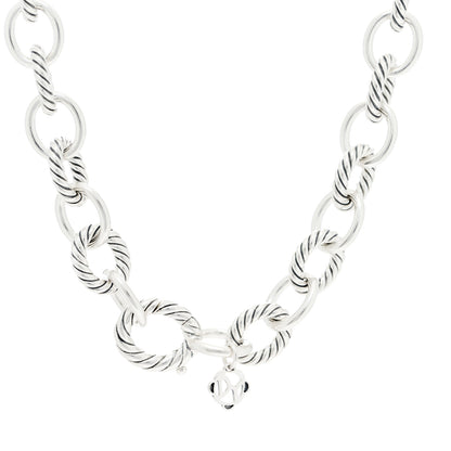 David Yurman Sterling Silver 10mm Medium Oval Link Necklace 3 of 5
