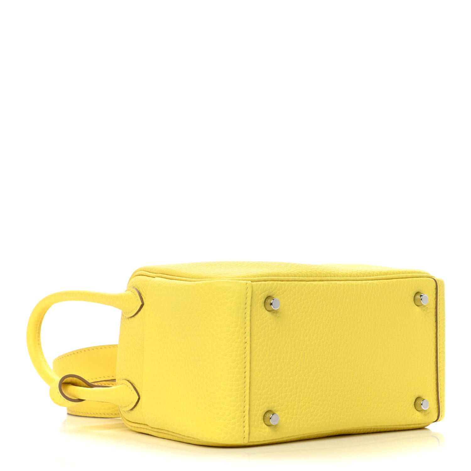 Hermes Taurillon Clemence Mini Lindy 20 Lime 3 of 4